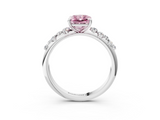 White gold Fancy Pink Radiant  Diamond Cluster Prong-Set Solitaire Ring_114