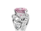 White gold Fancy Pink Radiant  Diamond Halo Ring with Marquise and Pavé Band in Prong Setting_17