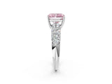 White gold Fancy Pink Radiant  Diamond Pavé Band Solitaire Ring with Four-Prong Setting_51