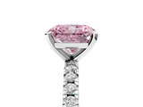 White gold Fancy Pink Radiant  Diamond Pavé Band Solitaire with Four-Prong Setting_200