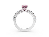 White gold Fancy Pink Radiant  Diamond Pavé Band Solitaire with Four-Prong Setting_6