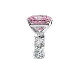 White gold Fancy Pink Radiant  Diamond Pavé Band Solitaire with Four-Prong Setting_8