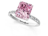 White gold Fancy Pink Radiant  Diamond Pavé Band with Six-Prong Setting_28
