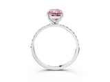 White gold Fancy Pink Radiant  Diamond Pavé Band with Six-Prong Setting_30