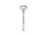 White gold Fancy Pink Radiant  Diamond Pavé Band with Six-Prong Setting_32