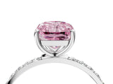 White gold Fancy Pink Radiant  Diamond Pavé Band with Six-Prong Setting_34