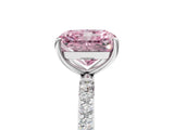 White gold Fancy Pink Radiant  Diamond Pavé Band with Six-Prong Setting_35