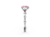 White gold Fancy Pink Radiant  Diamond Prong Set Engagement Ring with Pave Band_232