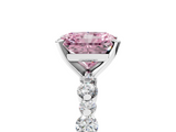 White gold Fancy Pink Radiant  Diamond Prong Set Engagement Ring with Pave Band_235