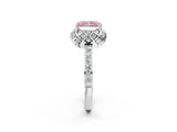 White gold Fancy Pink Radiant  Diamond Solitaire Ring with Shared Prong Pavé Band_26