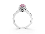 White gold Fancy Pink Radiant  Diamond Solitaire Ring with Shared Prong Pavé Band_27