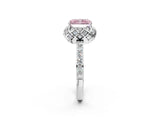 White gold Fancy Pink Radiant  Diamond Solitaire Ring with Shared Prong Pavé Band_68