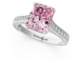 White gold Fancy Pink Radiant  Diamond Solitaire with Pave Band and Six-Prong Setting_21