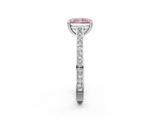 White gold Fancy Pink Radiant  Diamond Solitaire with Pave Band and Six-Prong Setting_22
