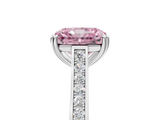 White gold Fancy Pink Radiant  Diamond Solitaire with Pave Band and Six-Prong Setting_25