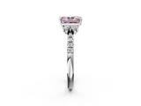 White gold Fancy Pink Radiant  Diamond Three-Stone Pave Band with Four-Prong Setting_22