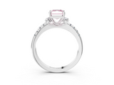 White gold Fancy Pink Radiant  Diamond Three-Stone Pave Band with Four-Prong Setting_23