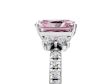 White gold Fancy Pink Radiant  Diamond Three-Stone Pave Band with Four-Prong Setting_25
