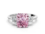 White gold Fancy Pink Radiant  Diamond Three-Stone Ring with Trapezoid Side Stones and Prong Setting_18