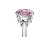 White gold Fancy Pink Radiant  Diamond Three-Stone Ring with Trapezoid Side Stones and Prong Setting_22