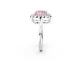 White gold Fancy Pink Radiant  Halo Cluster Diamond Engagement Ring with Solitaire Band and Prong Setting_51
