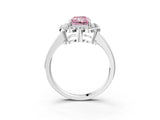 White gold Fancy Pink Radiant  Halo Cluster Diamond Engagement Ring with Solitaire Band and Prong Setting_52