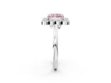 White gold Fancy Pink Radiant  Halo Diamond Cluster Engagement Ring with Milgrain Bezel Setting and Solitaire Band_29