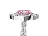 White gold Fancy Pink Radiant  Halo Diamond Engagement Ring with Milgrain Band and Four-Prong Setting_82