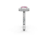 White gold Fancy Pink Radiant  Halo Diamond Engagement Ring with Milgrain Pave Band and Four-Prong Setting_71