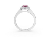 White gold Fancy Pink Radiant  Halo Diamond Engagement Ring with Solitaire Band and Four-Prong Setting_22