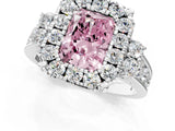 White gold Fancy Pink Radiant  Halo Diamond Engagement Ring with Split Shank and Four-Prong Setting_51