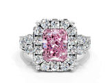 White gold Fancy Pink Radiant  Halo Diamond Engagement Ring with Split Shank and Four-Prong Setting_53