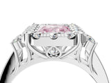 White gold Fancy Pink Radiant  Halo Diamond Engagement Ring with Split Shank and Four-Prong Setting_59