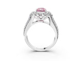 White gold Fancy Pink Radiant  Halo Diamond Engagement Ring with Split Shank and Prong Setting_69