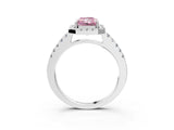 White gold Fancy Pink Radiant  Halo Diamond Pavé Solitaire Ring_48