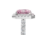 White gold Fancy Pink Radiant  Halo Diamond Pavé Solitaire Ring_50