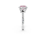 White gold Fancy Pink Radiant  Halo Diamond Pave Band Ring with Four-Prong Setting_17