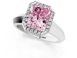 White gold Fancy Pink Radiant  Halo Diamond Ring with Cathedral Band and Four-Prong Setting_50