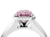 White gold Fancy Pink Radiant  Halo Diamond Ring with Cathedral Band and Four-Prong Setting_53