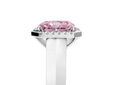 White gold Fancy Pink Radiant  Halo Diamond Ring with Cathedral Band and Four-Prong Setting_54