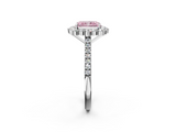 White gold Fancy Pink Radiant  Halo Diamond Ring with Pavé Band and Prong Setting_39