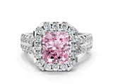 White gold Fancy Pink Radiant  Halo Diamond Split Shank Engagement Ring with Prong Setting_51
