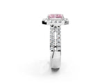 White gold Fancy Pink Radiant  Halo Diamond Split Shank Engagement Ring with Prong Setting_53