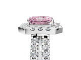 White gold Fancy Pink Radiant  Halo Diamond Split Shank Engagement Ring with Prong Setting_56