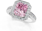 White gold Fancy Pink Radiant  Halo Pavé Diamond Engagement Ring with Bezel Setting_50