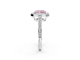 White gold Fancy Pink Radiant  Halo Pavé Diamond Engagement Ring with Bezel Setting_51