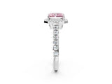White gold Fancy Pink Radiant  Halo Pavé Diamond Engagement Ring with Four-Prong Setting_28