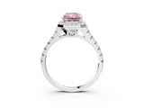 White gold Fancy Pink Radiant  Halo Pavé Diamond Engagement Ring with Four-Prong Setting_29