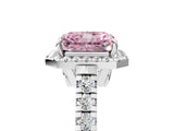 White gold Fancy Pink Radiant  Halo Pavé Diamond Engagement Ring with Four-Prong Setting_31
