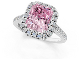 White gold Fancy Pink Radiant  Halo Pavé Diamond Engagement Ring with Four-Prong Setting_4